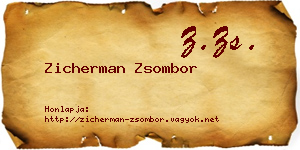 Zicherman Zsombor névjegykártya